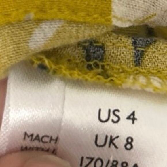 MAEVE By Anthropology Janie Hare Print Flouncy Ruffle Hem Crochet Trim Blouse 4 - Picture 13 of 16